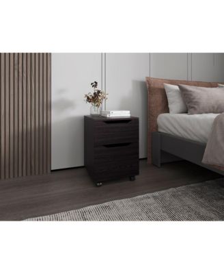Ocala Set of 2 Nightstands: Modern Bed Set with Storage Drawer and Shelf, Wenge