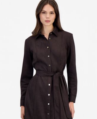 knee length button up dress Down Korean