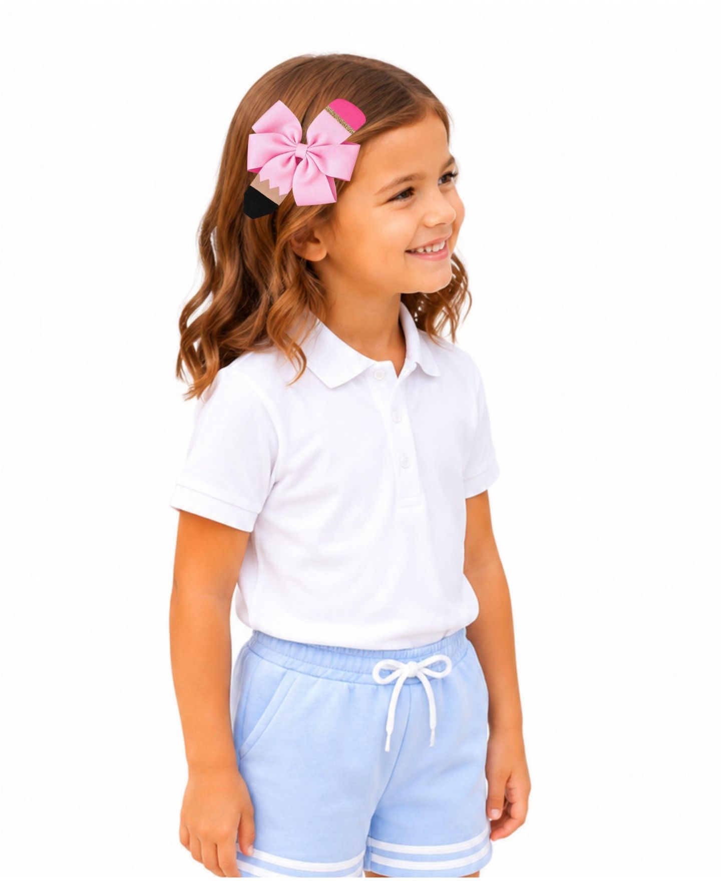 Детские аксессуары для волос Bits & Bows Little/Big Back-to-School Pencil Hair Bow, цвет: Розовый — фото 2