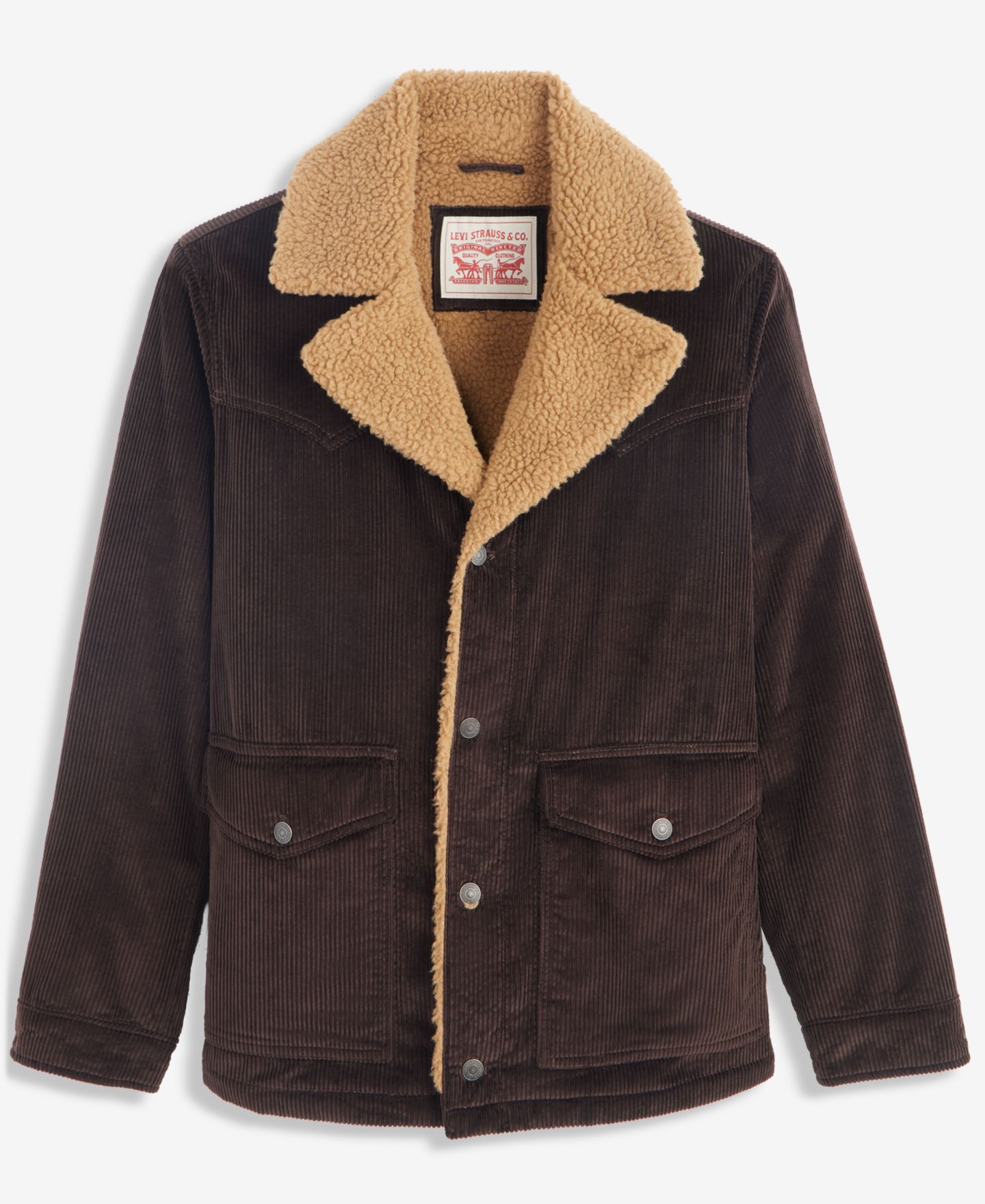 Мужская куртка Levi's Sherpa Collar Rancher, цвет: Шоколадный коричневый — фото 5