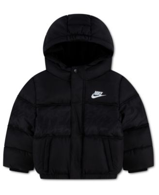 Toddler Boys' 2T-4T Jacquard Logo Mixed Media Puffer Jacket