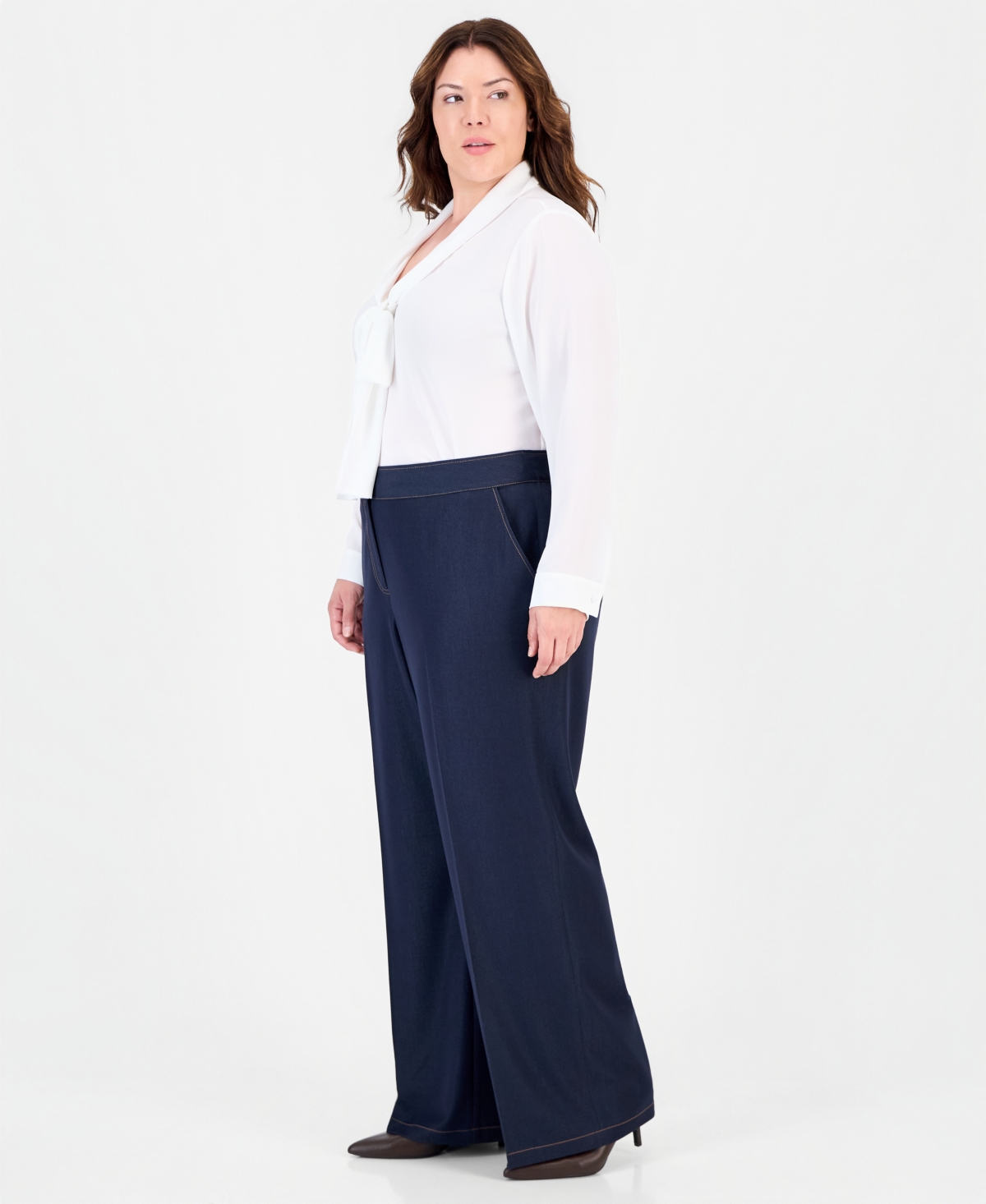 Tahari Plus Size Wide-Leg Pants