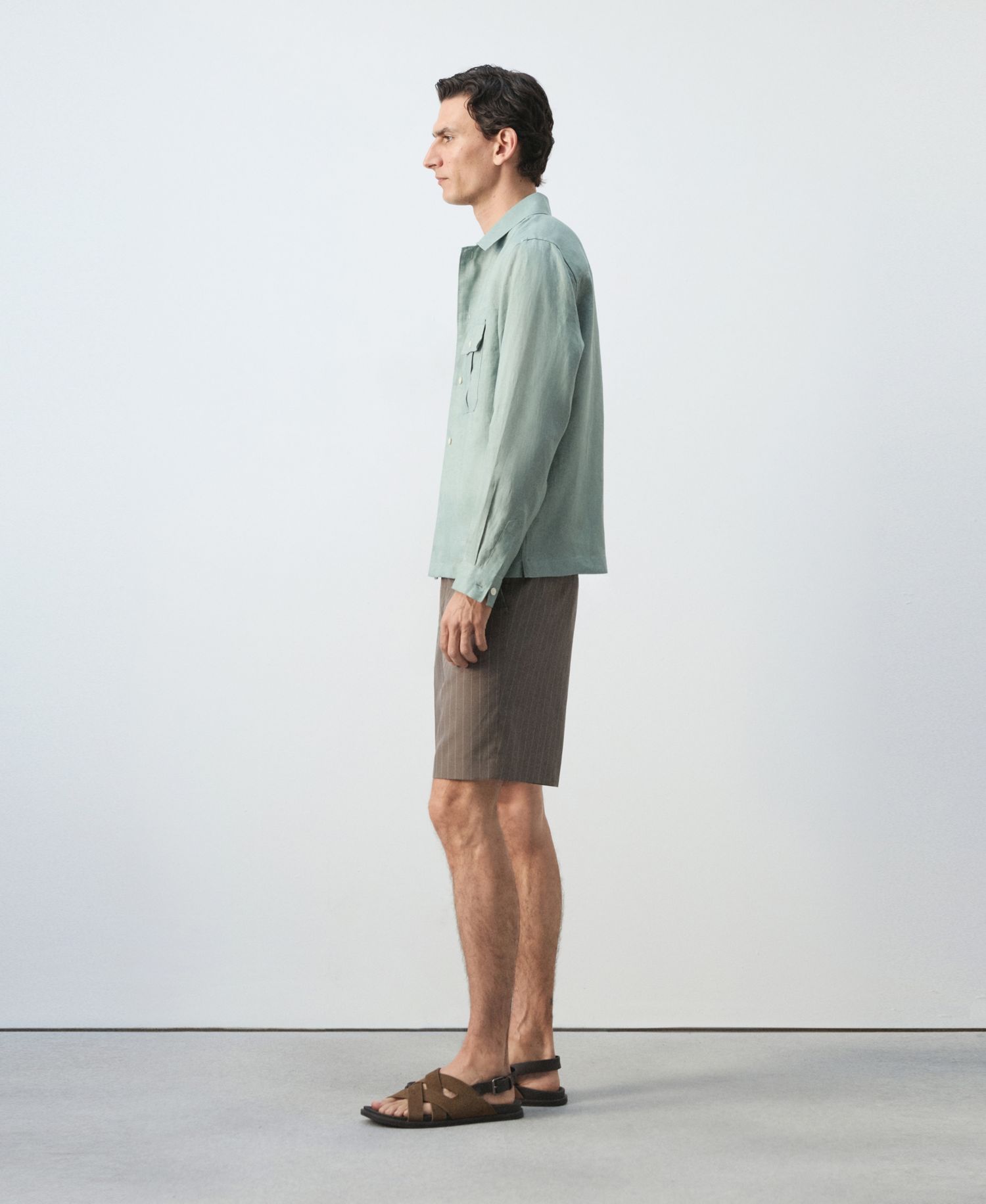 Men's Regular-Fit Linen Overshirt
