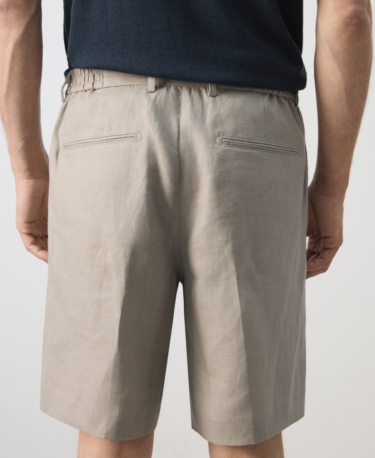 Mango Men's Linen 8.54" Bermuda Shorts
