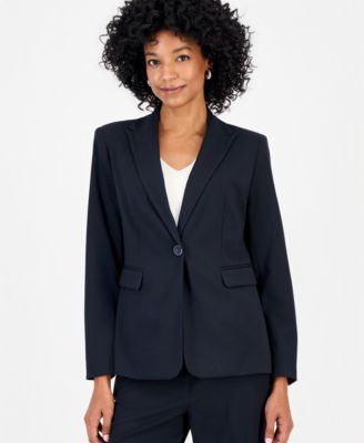 Women's Peak Lapel Single Button Stretch Blazer