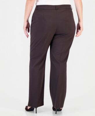 Brown Plus Size Dress Pants & Trousers