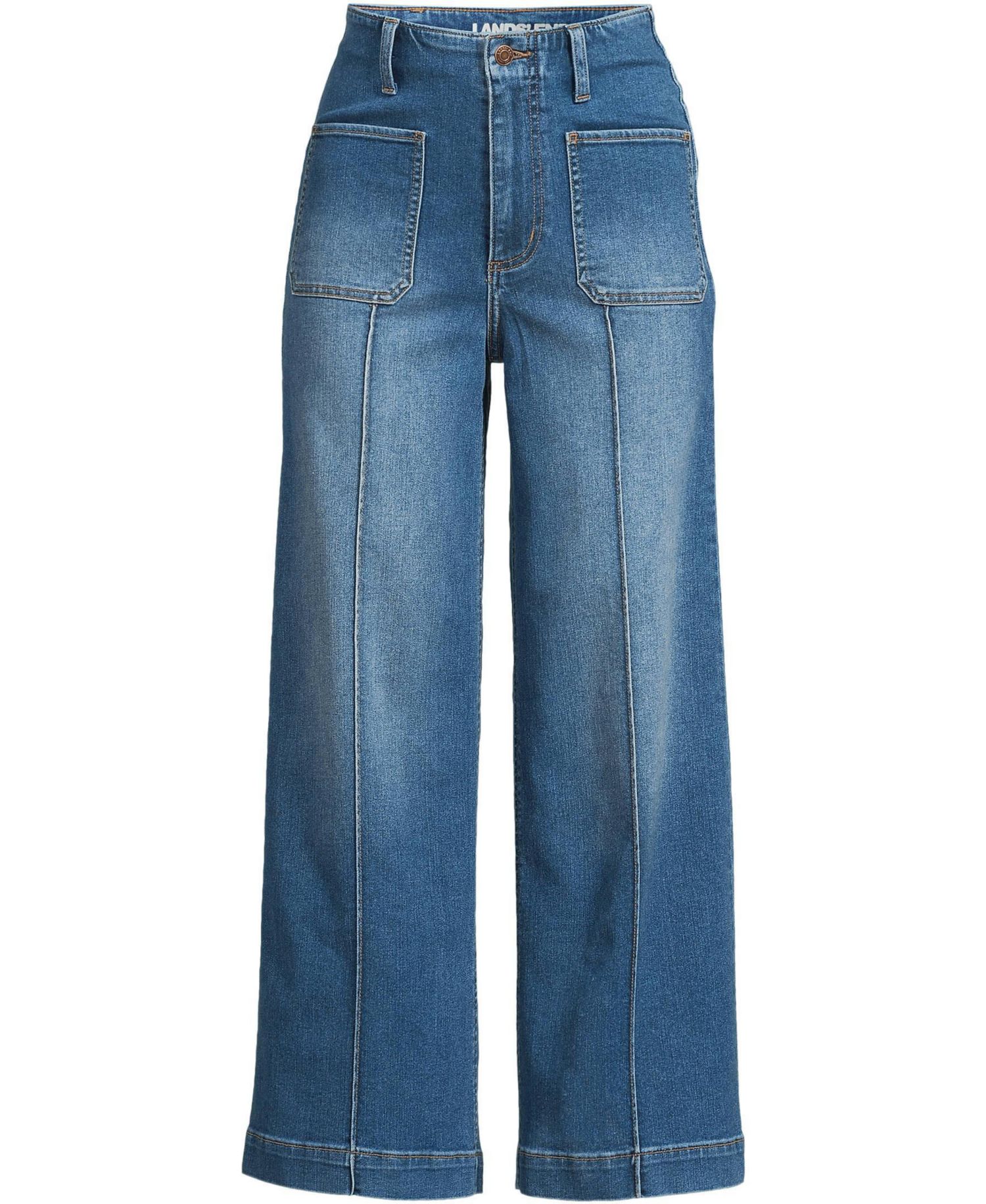 Women's Recover Denim High Rise Patch Pocket Extra Wide Leg Crop Jeans