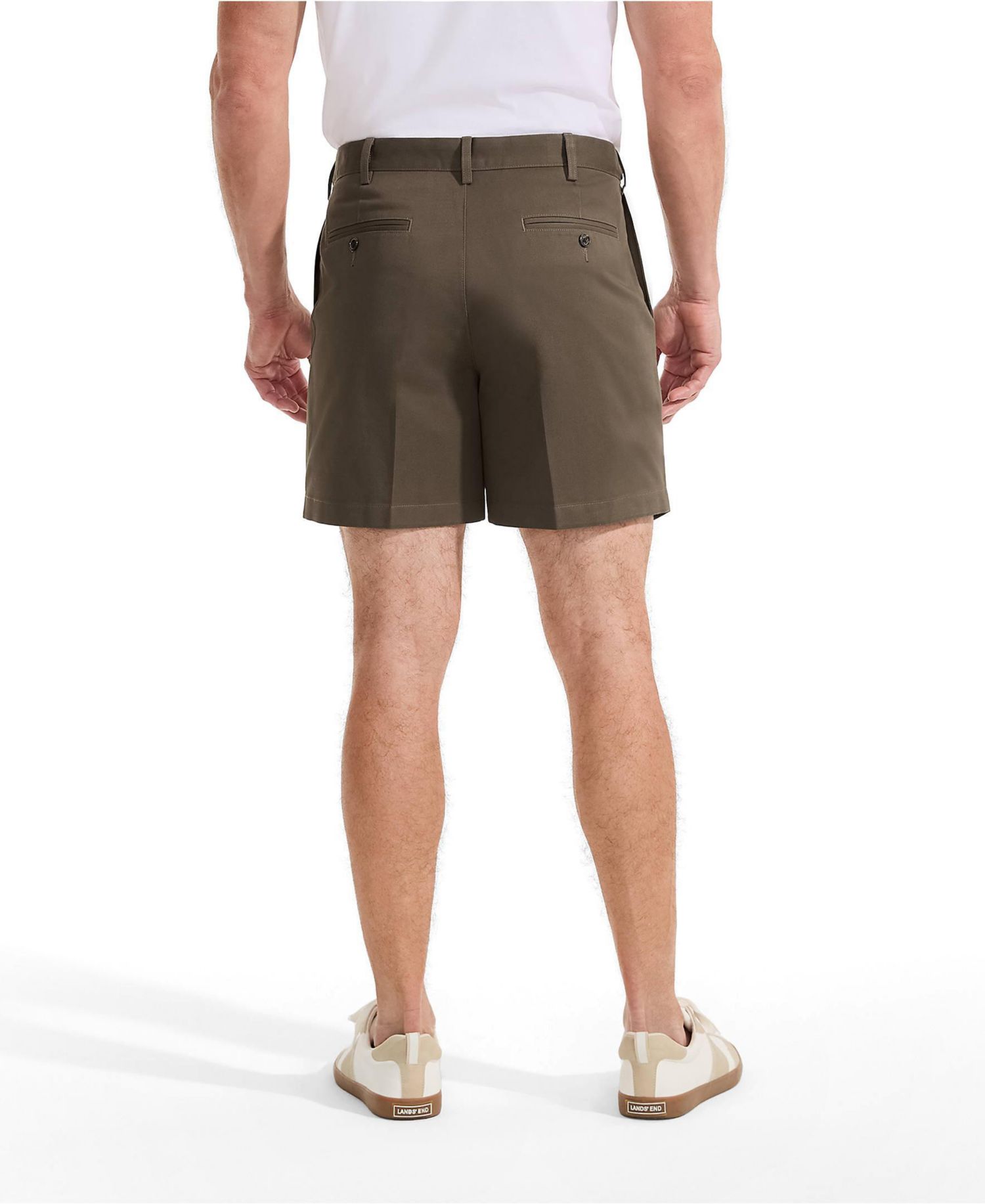 Men's No Iron 6" Comfort Waist Pleated Front Chino Short