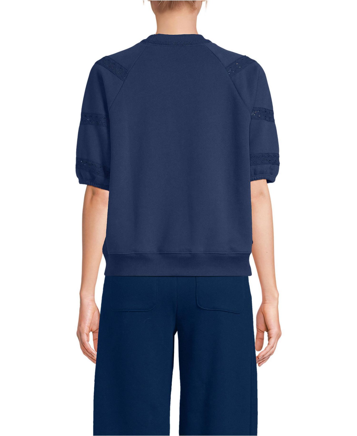 Women's Serious Sweats Puff Lace Sleeve Sweatshirt