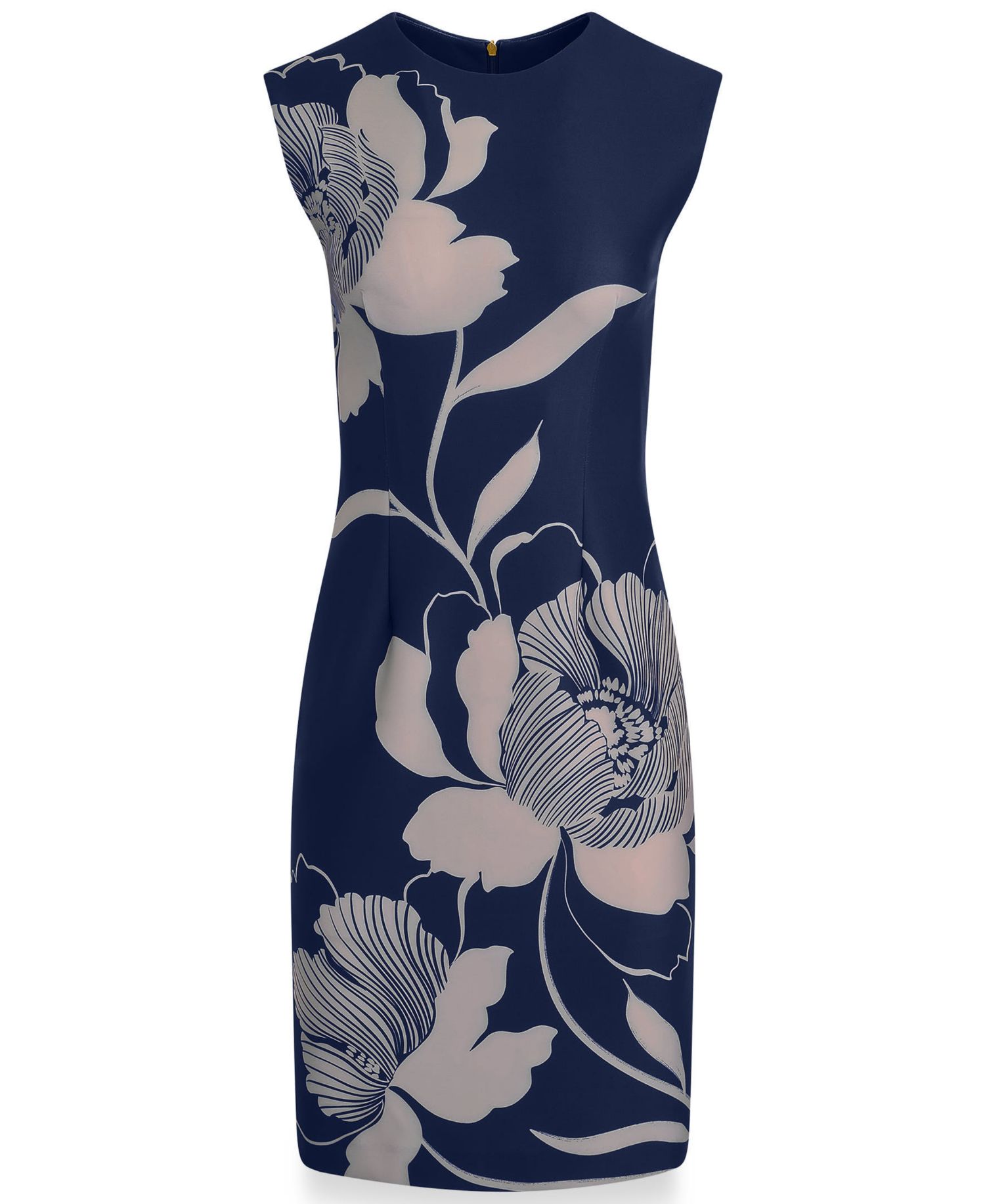 Women's Sleeveless Floral Print Knee-Length Sheath Dress