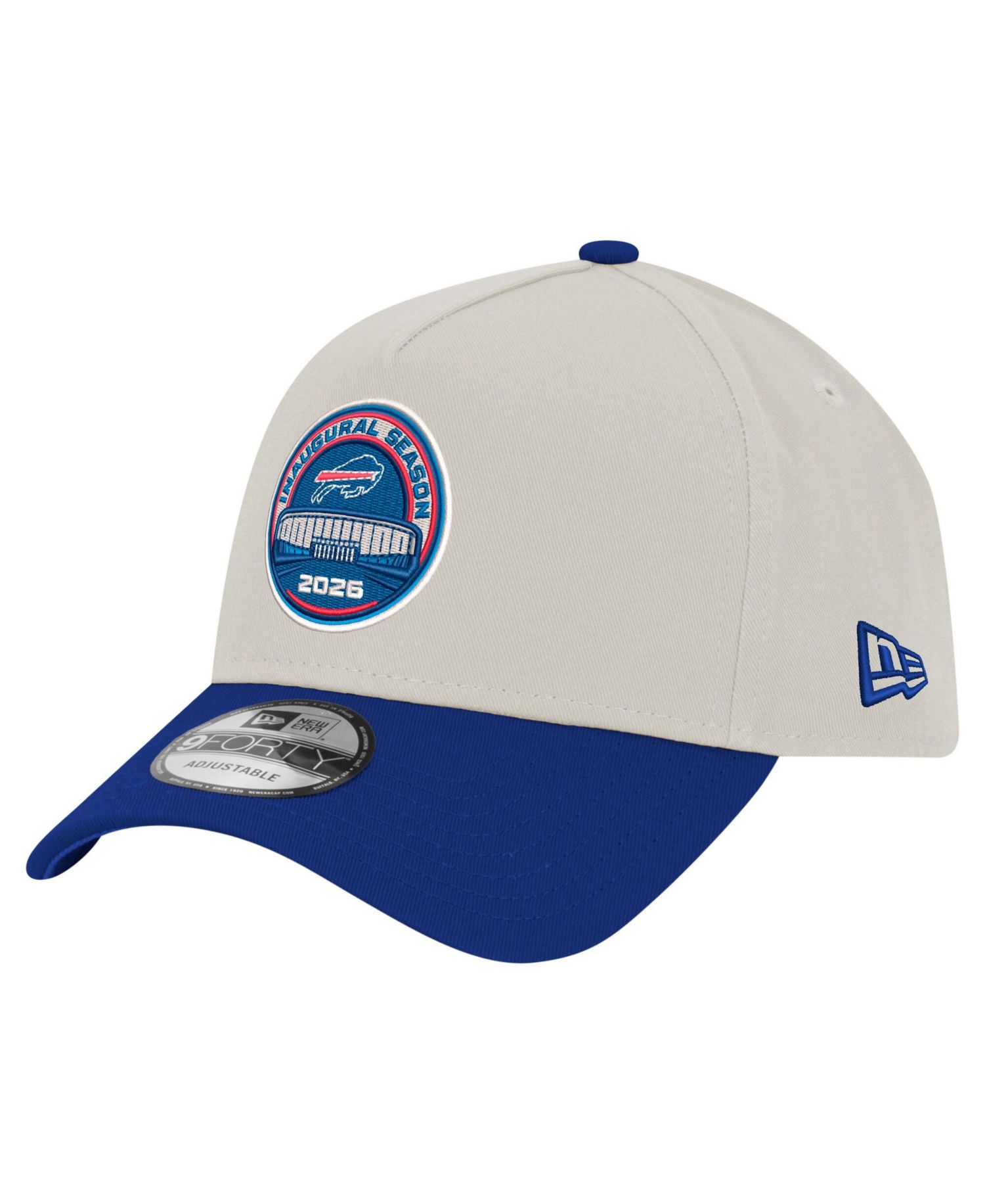Men's White/Royal Buffalo Bills Highmark Stadium Inaugural Season A-Frame 9FORTY Adjustable Hat
