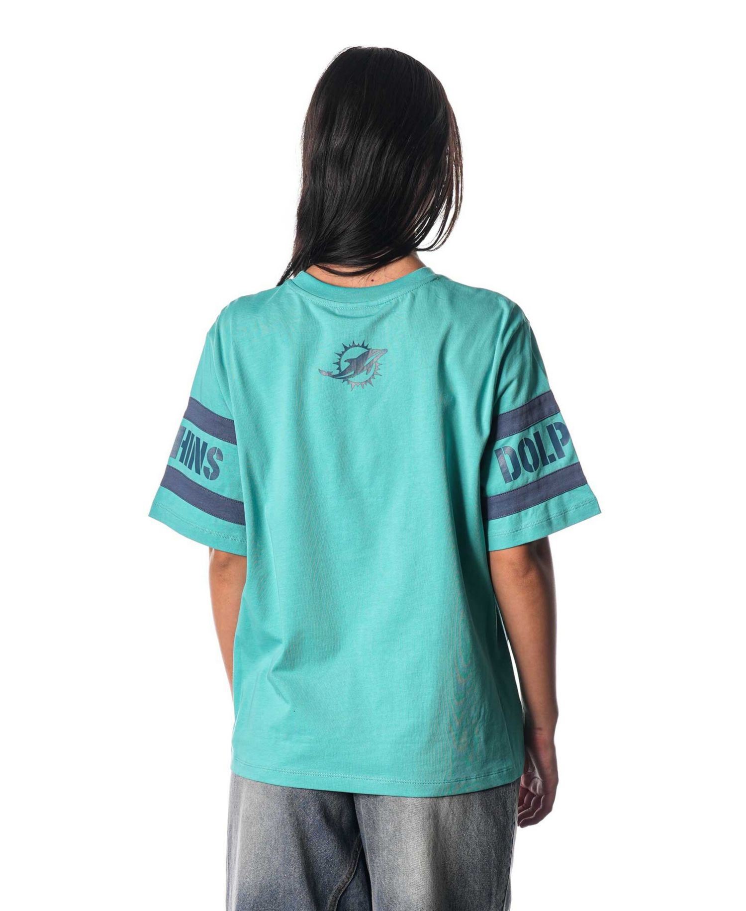 Women's Aqua Miami Dolphins Drop Shoulder T-Shirt