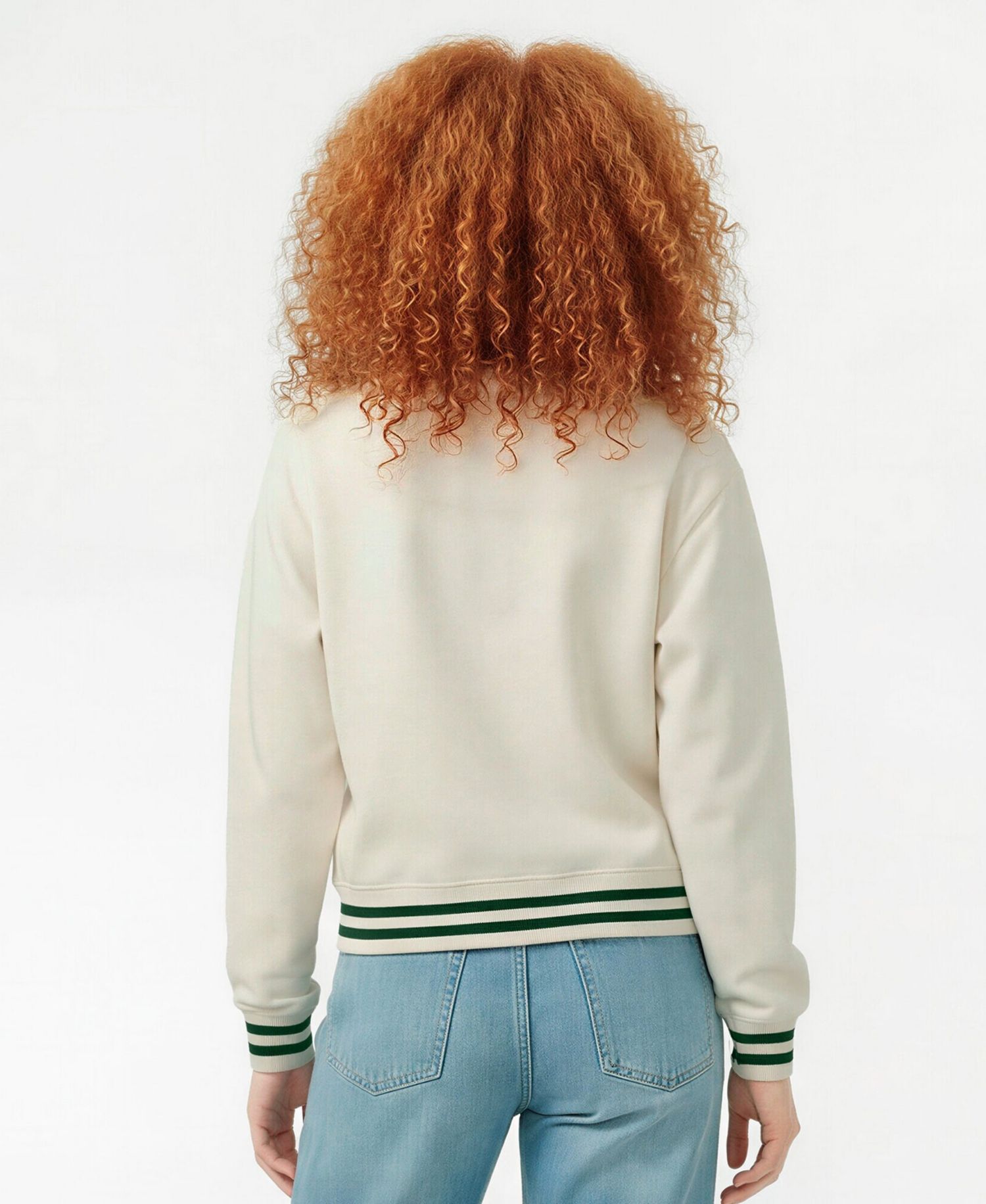 Women's Cream Minnesota Wild Bold Laurels Reverse Weave Yarn Crewneck Sweatshirt