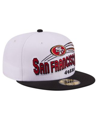 Men's White/Black San Francisco 49ers Retro Swoop 59FIFTY Fitted Hat