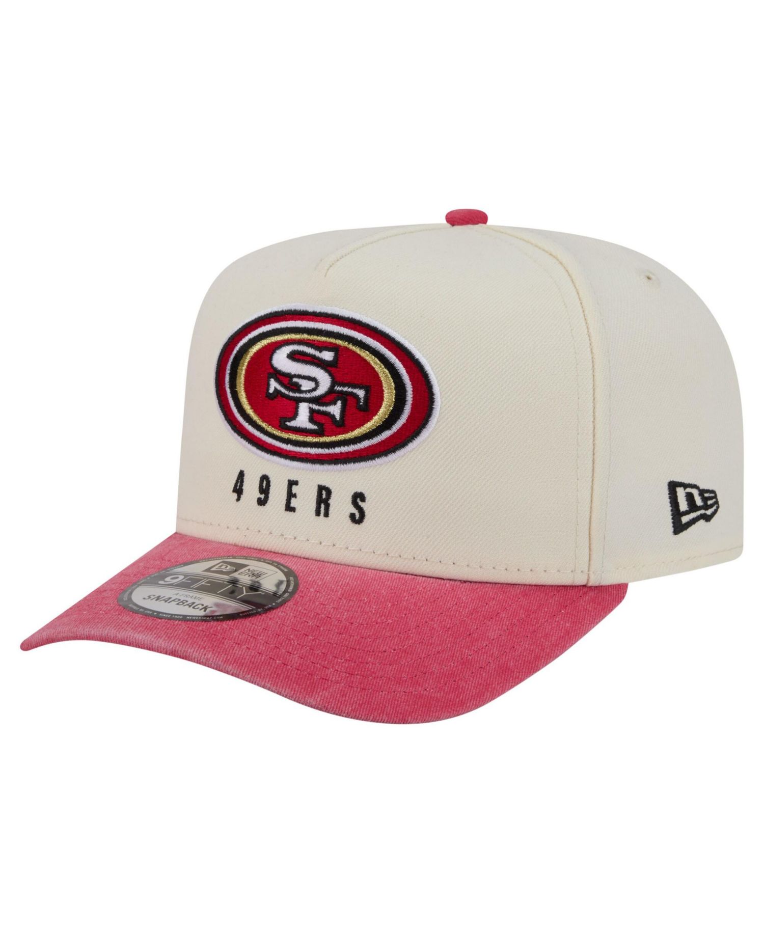 Men's Cream/Scarlet San Francisco 49ers Washed A-Frame 9FIFTY Snapback Hat