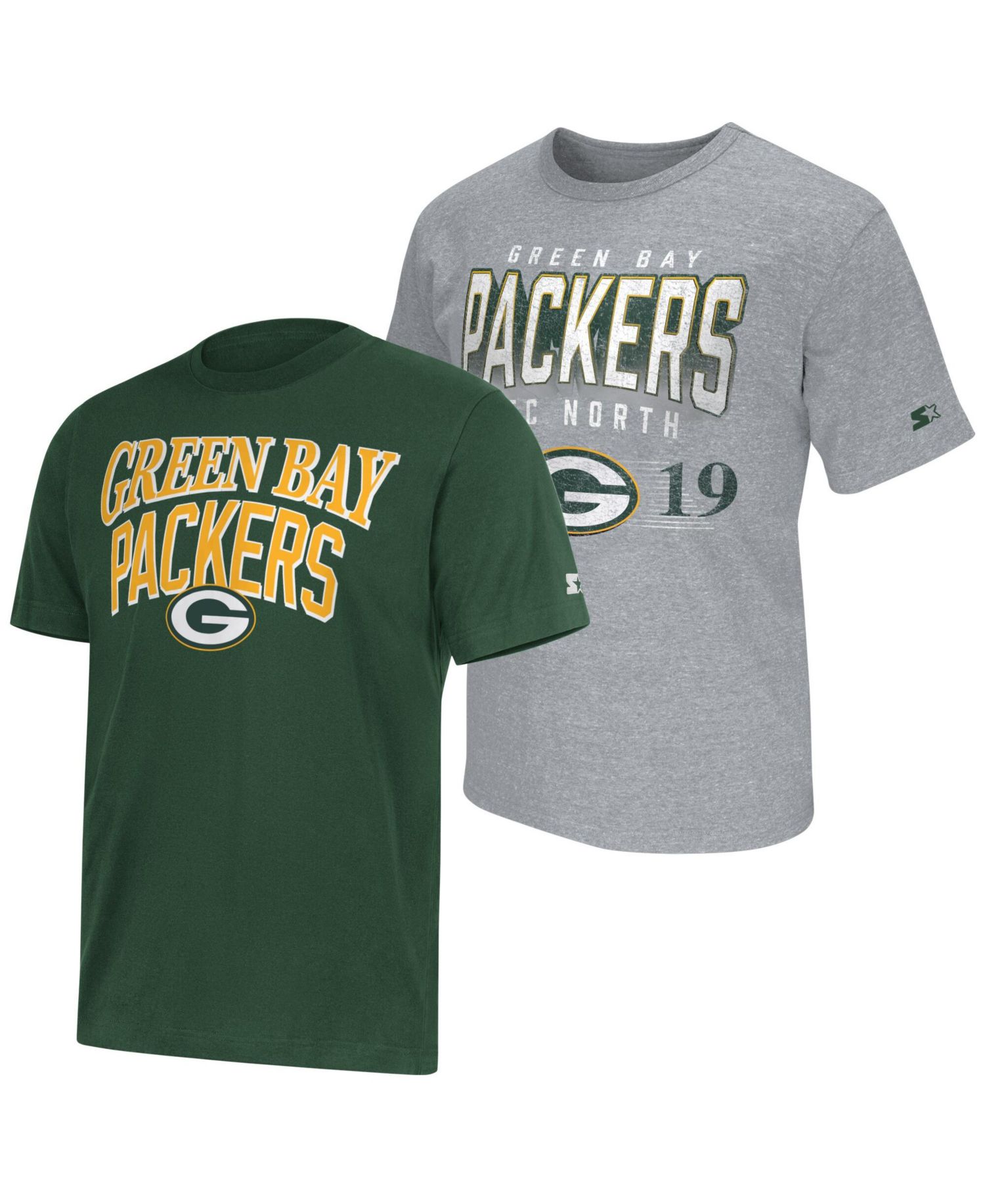 Men's 2-Pack Green/Gray Green Bay Packers Logo T-Shirt