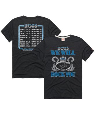 Men's and Women's Charcoal Detroit Lions 2026 NFL Schedule Queen Tri-Blend T-Shirt