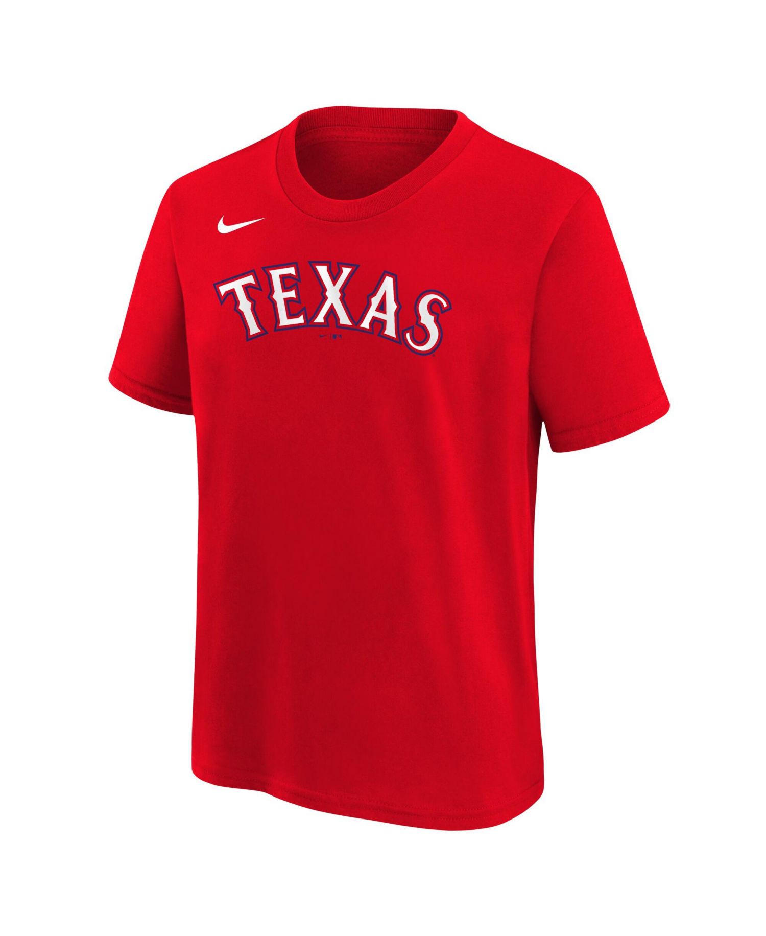Big Boys and Girls Red Texas Rangers Wordmark T-Shirt