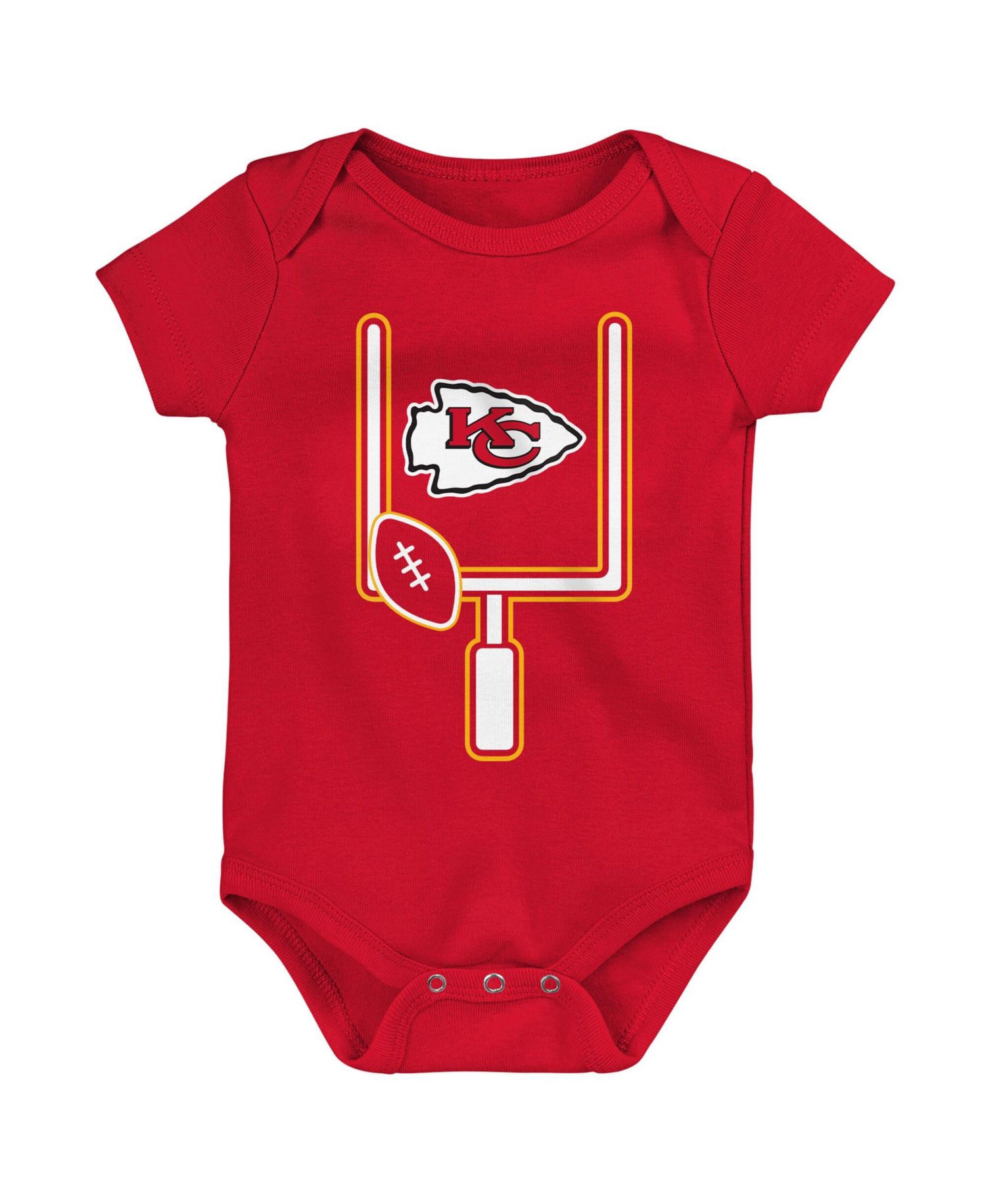 Baby Boys and Girls 3-Piece Kansas City Chiefs Littlest Player Bodysuit Set