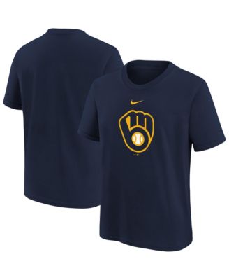 Big Boys and Girls Navy Milwaukee Brewers Large Logo T-Shirt