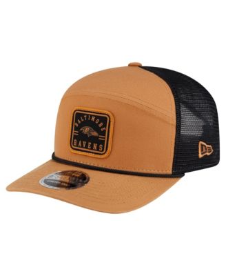 Men's Brown/Black Baltimore Ravens Team Patch Split Panel 9SEVENTY Adjustable Trucker Hat