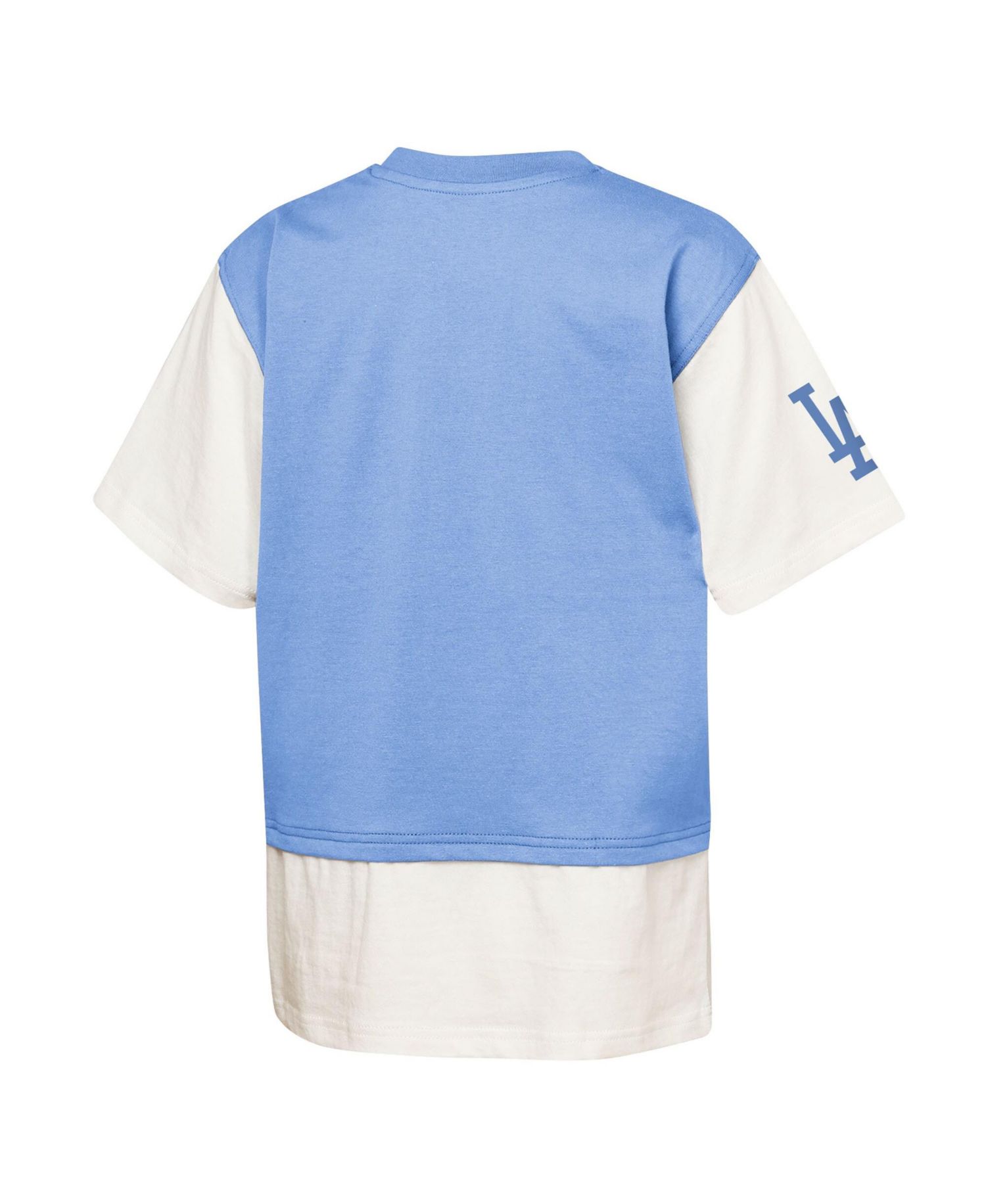 Big Boys and Girls Royal/Cream Los Angeles Dodgers Ultimate Pastels Premium Double Run T-Shirt