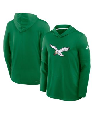 Men's Kelly Green Philadelphia Eagles Big & Tall 2026 Sideline Alternate Dri-FIT Hooded Long Sleeve T-Shirt