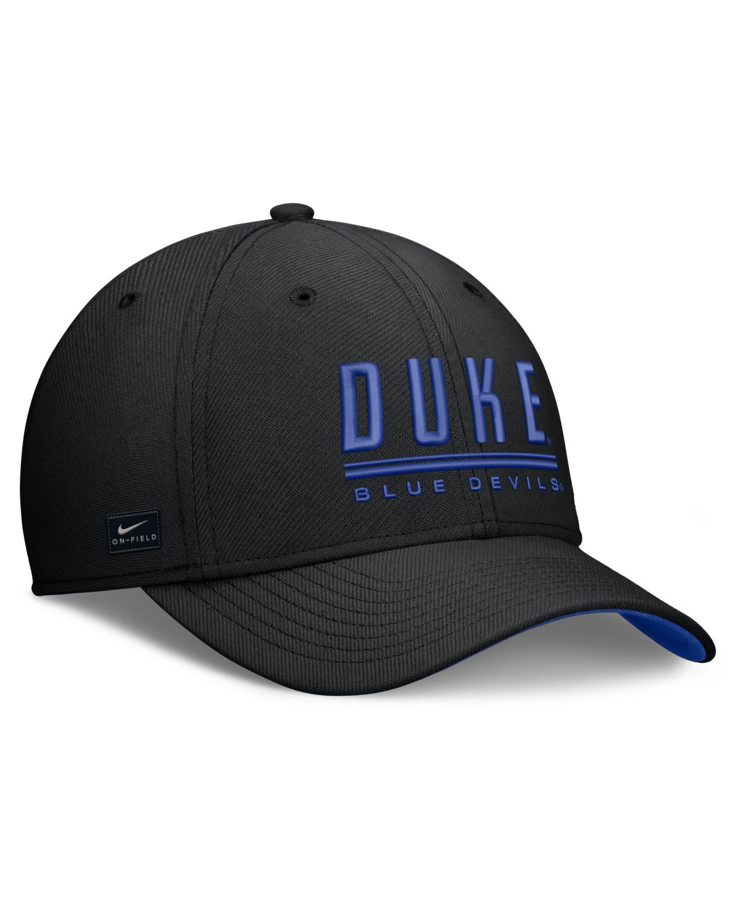 Men's Black Duke Blue Devils Game Day Rise Swooshflex Hat