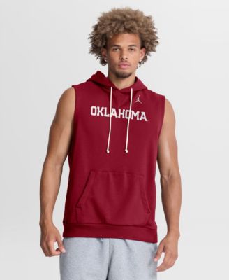 Men's Crimson Oklahoma Sooners 2026 Sideline Sleeveless Dri-FIT Hoodie