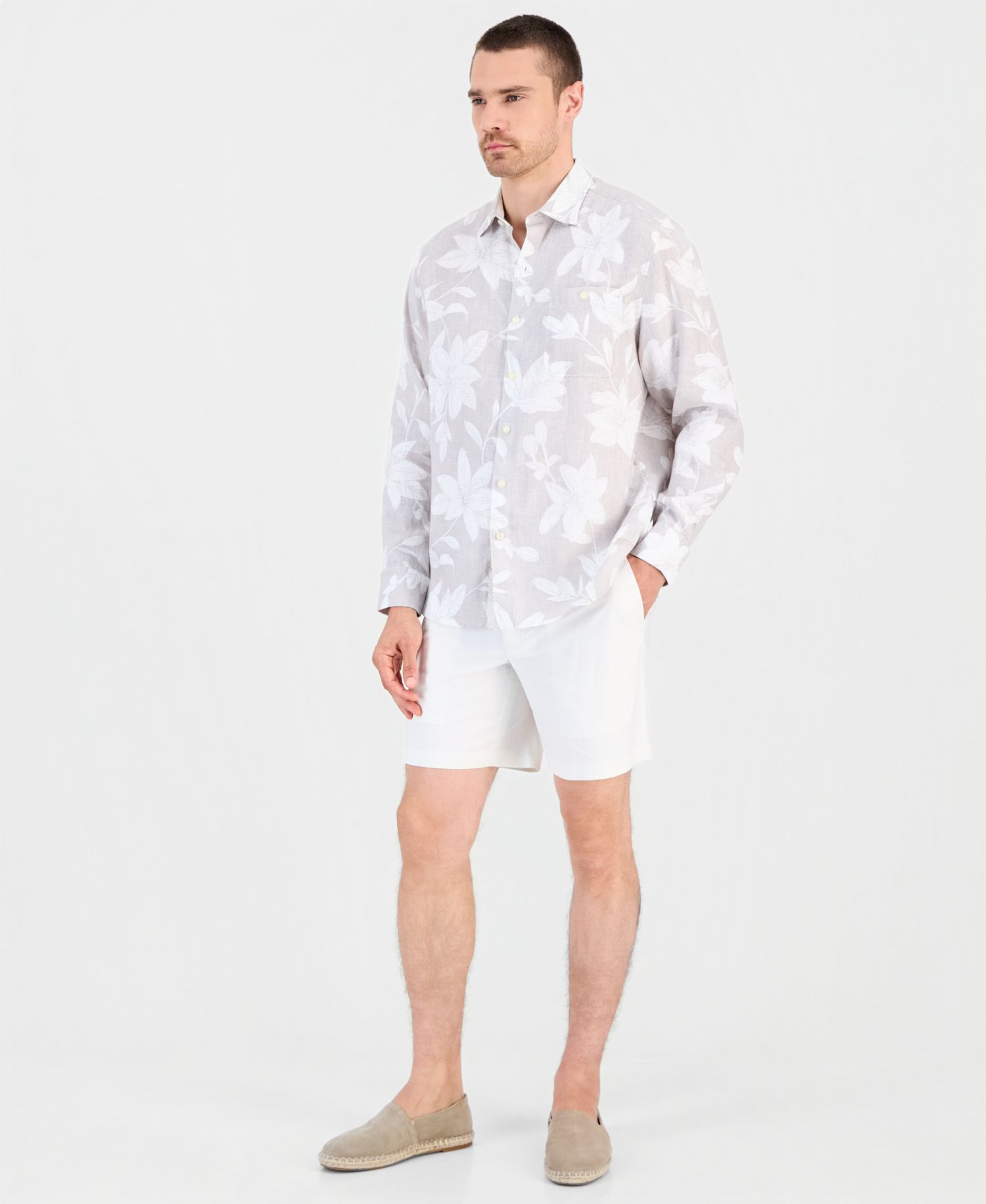 Men's Reverse-Print Woven Shirt