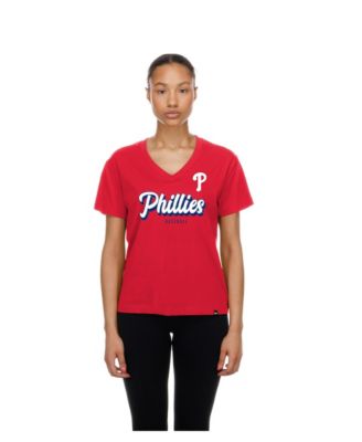 Women's Red Philadelphia Phillies V-Neck T-Shirt