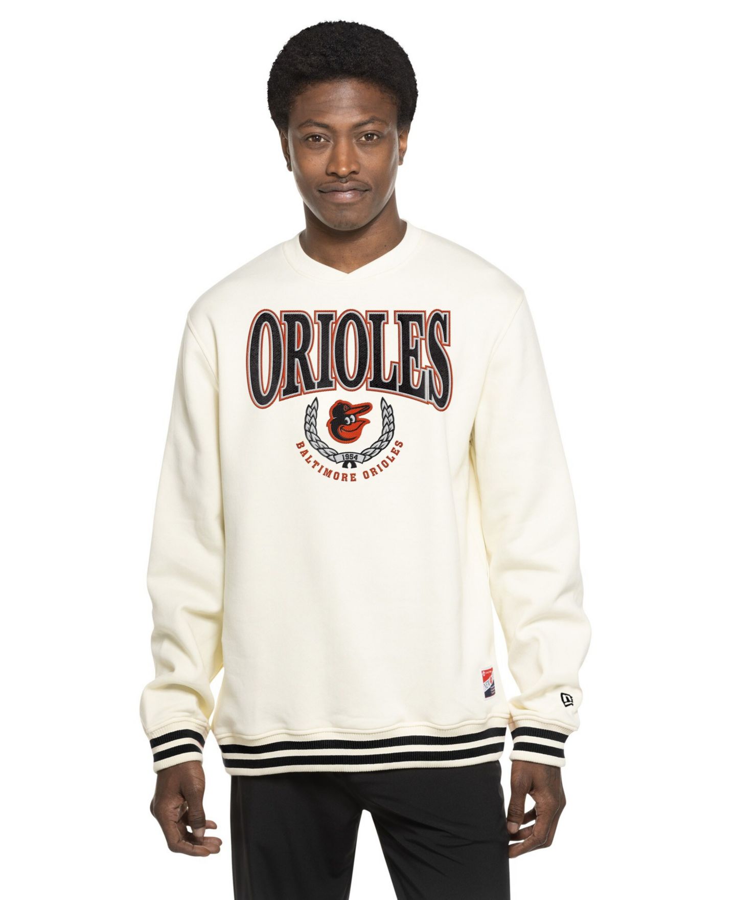 Мужская толстовка New Era White Baltimore Orioles Throwback — фото 1