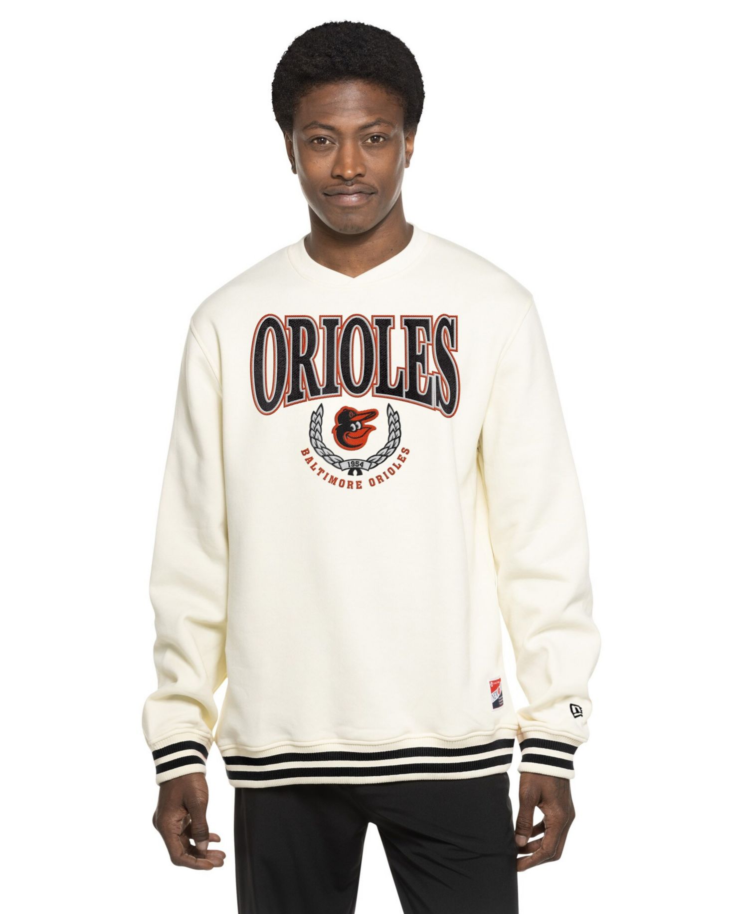 Men's White Baltimore Orioles Throwback Sweatshirt