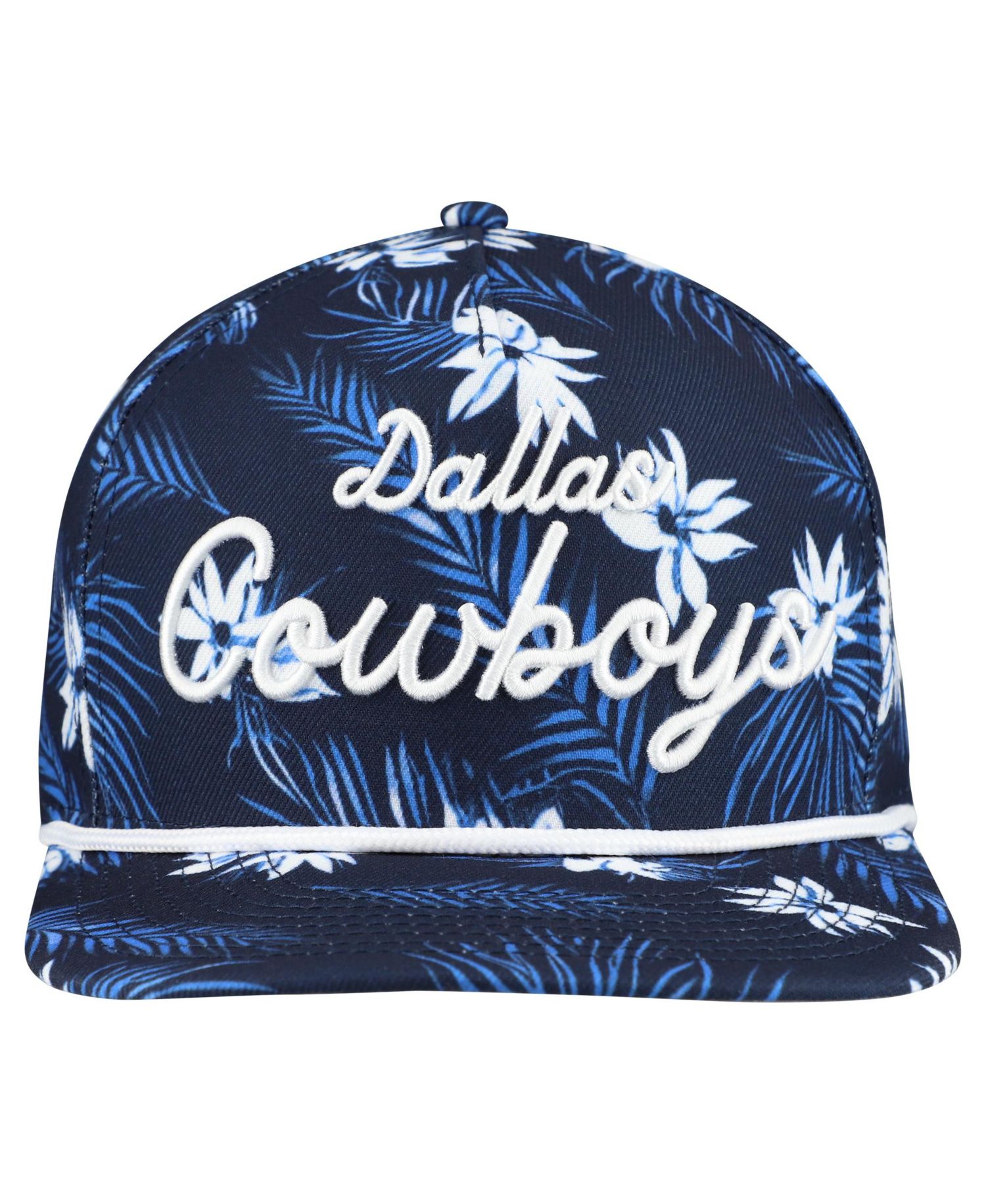 Men's Navy Dallas Cowboys Palm Print A-Frame 9FIFTY Snapback Hat