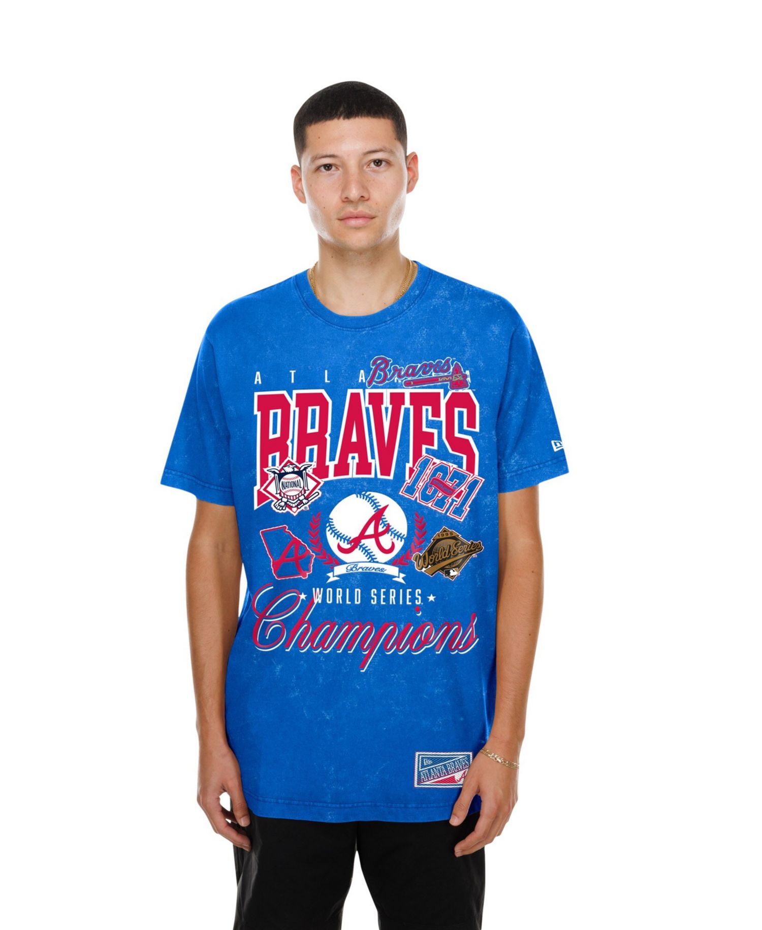 Men's Royal Atlanta Braves Mineral Wash T-Shirt