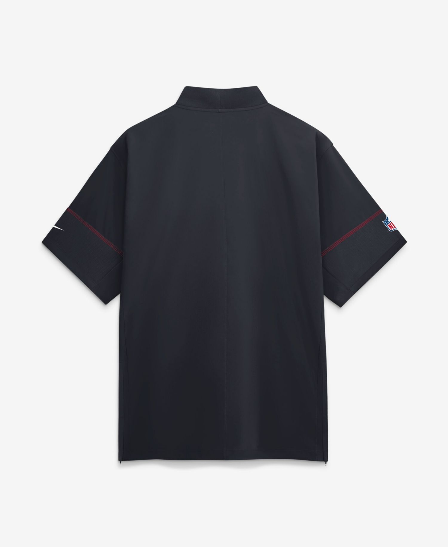 Men's Navy Houston Texans Sideline Short Sleeve Quarter-Zip Coaches Jacket