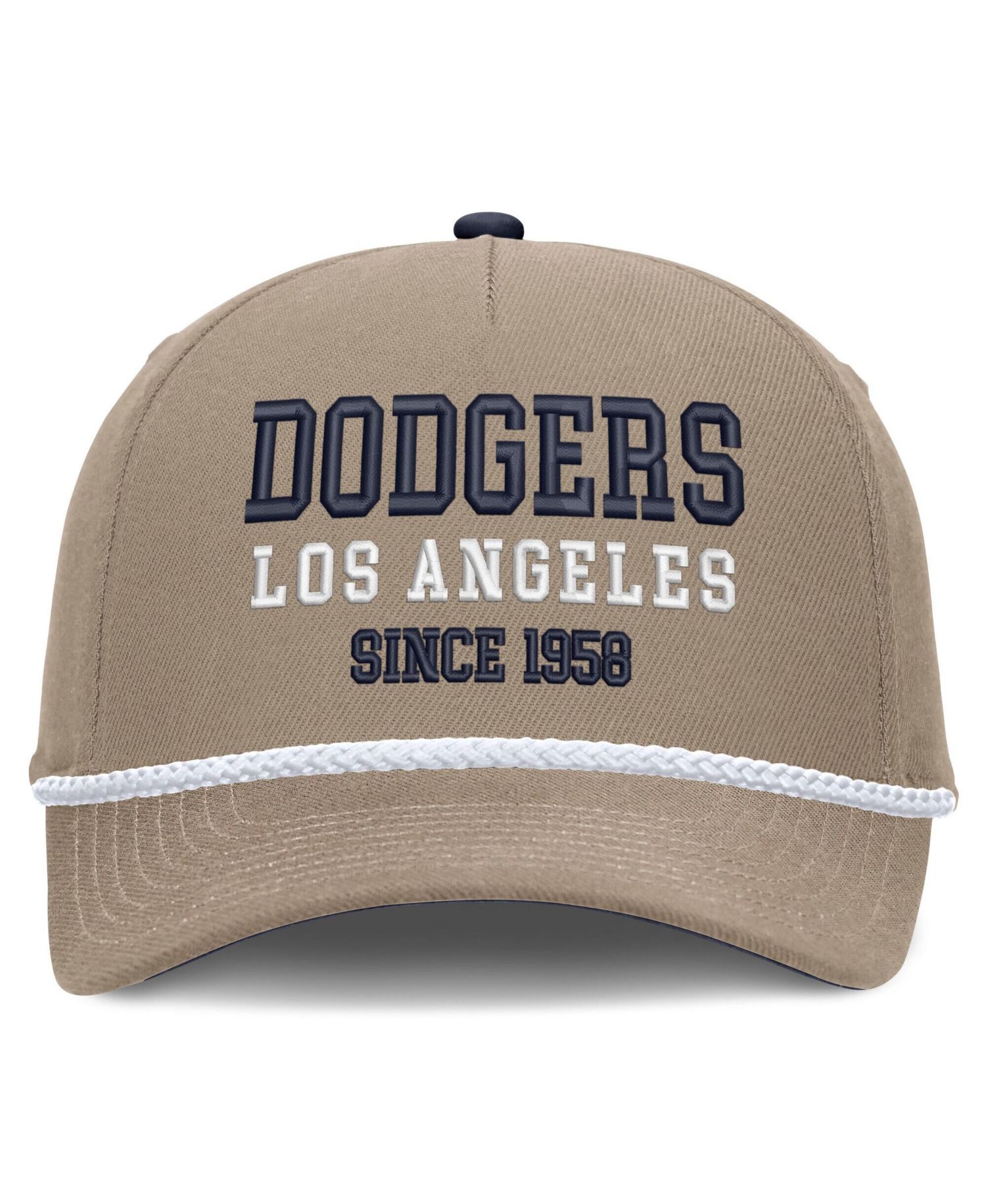 Men's Khaki Los Angeles Dodgers Father's Day Rope Rise Adjustable Hat