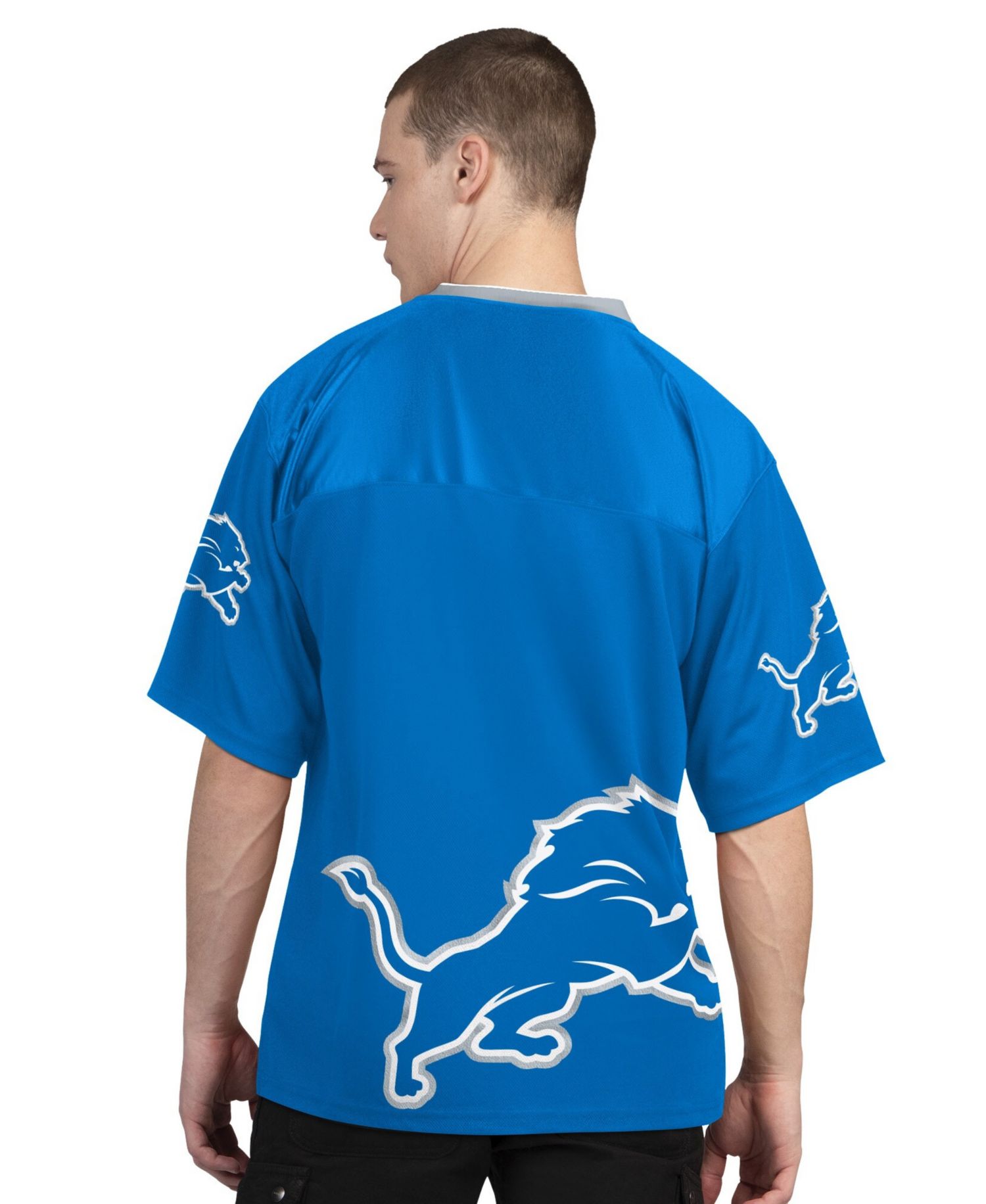 Men's Blue/White Detroit Lions Short Sleeve Long Sleeve T-Shirt