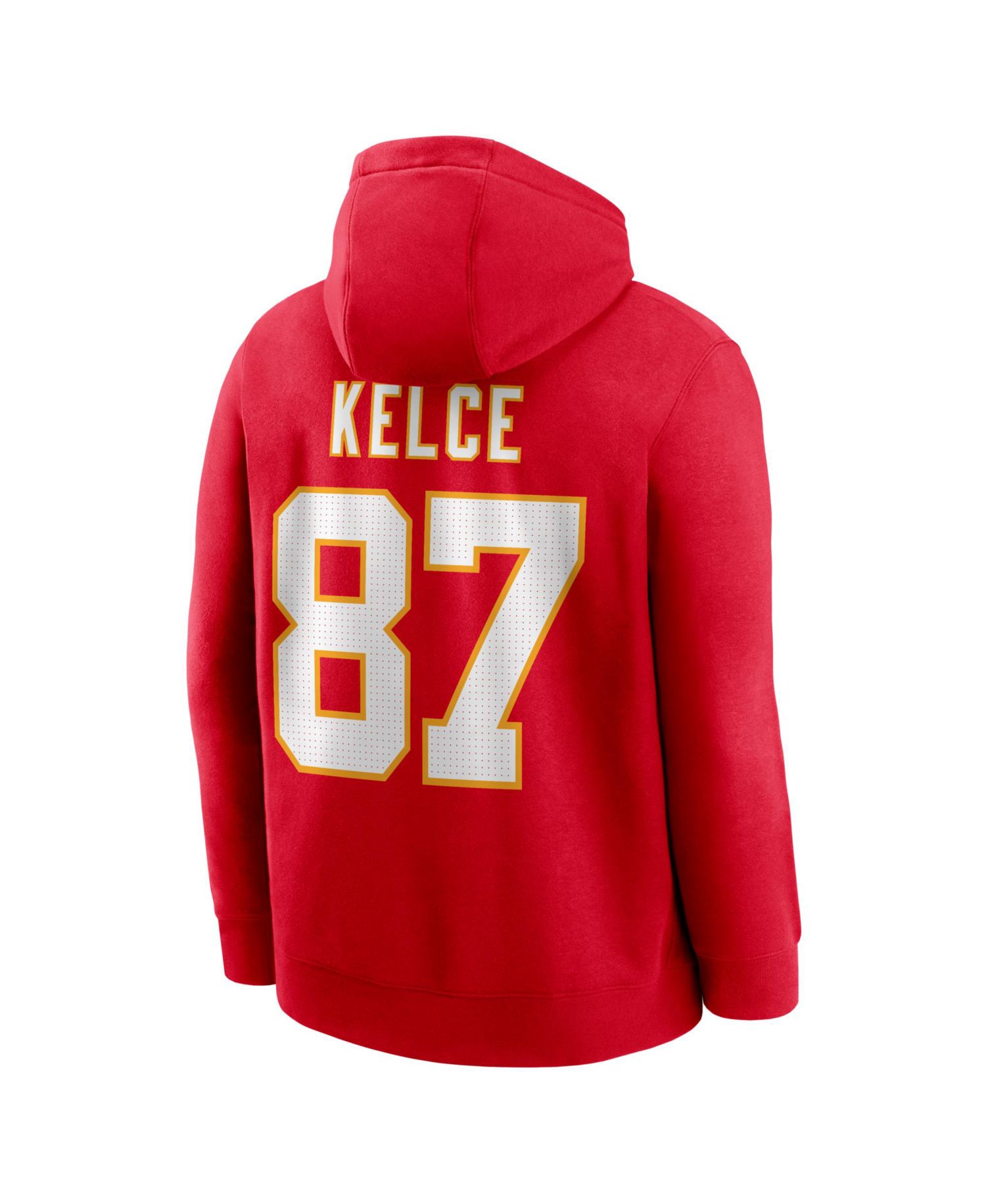 Men's Travis Kelce Red Kansas City Chiefs Name & Number Hoodie