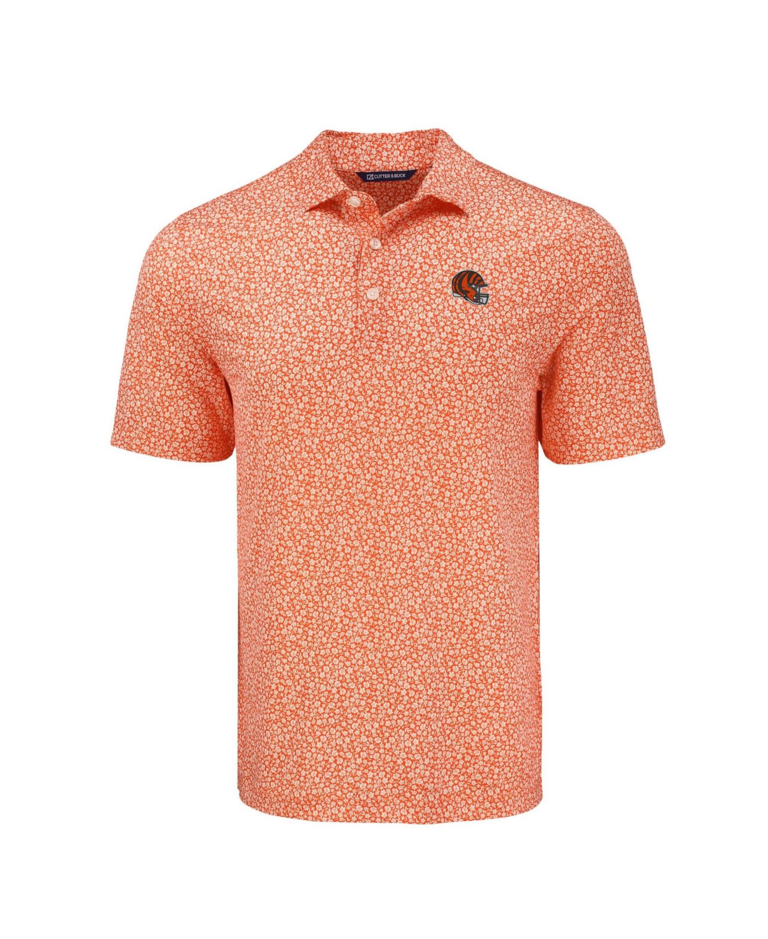 Men's Orange Cincinnati Bengals Pike Eco Flora Print Polo Shirt