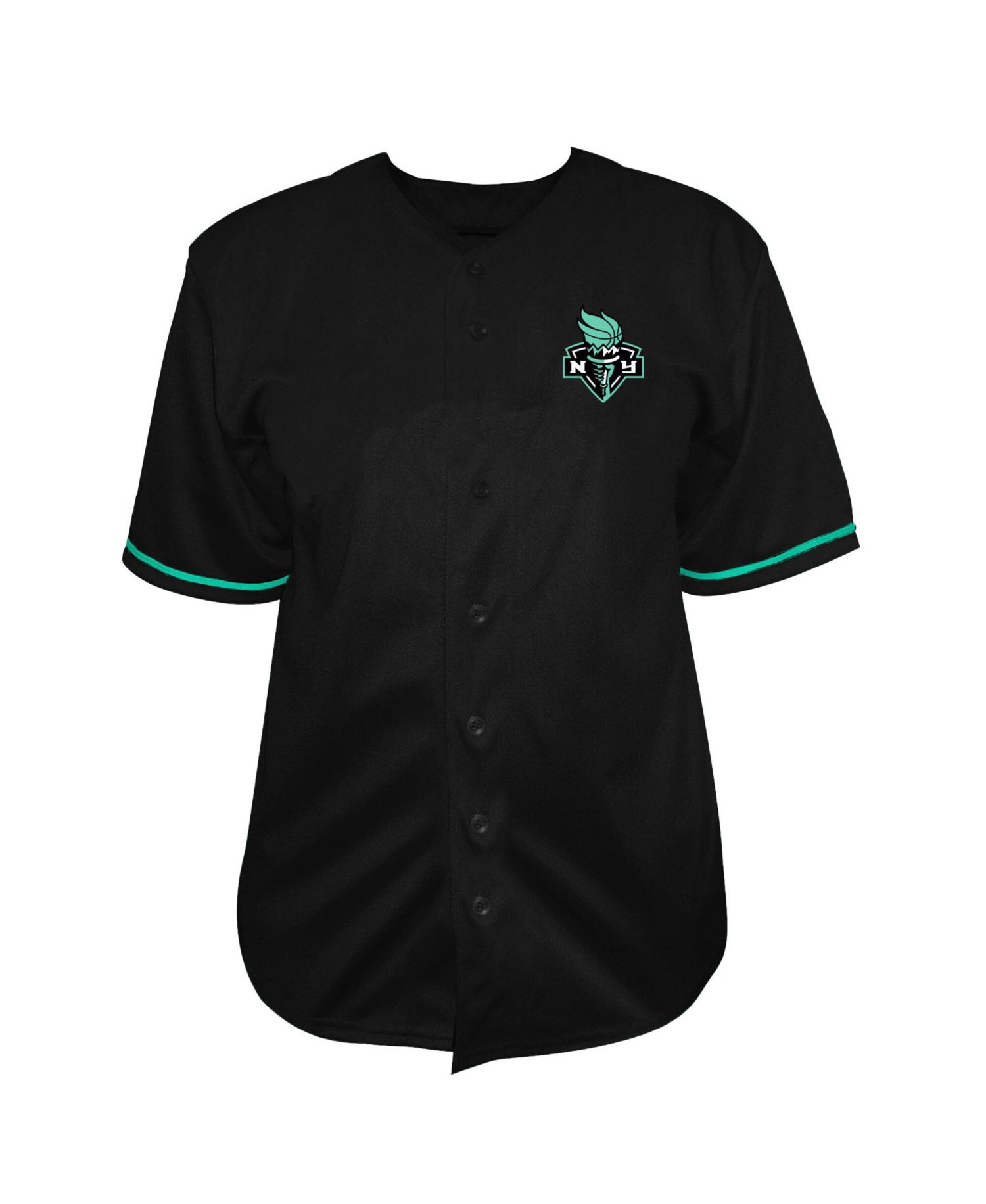 Men's Black New York Liberty Big & Tall Full-Button Fashion Jersey