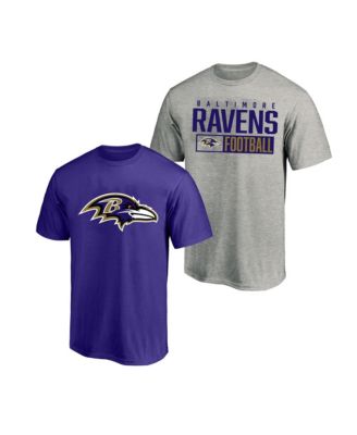 Men's Heather Gray/Purple Baltimore Ravens Big & Tall T-Shirt 2-Pack