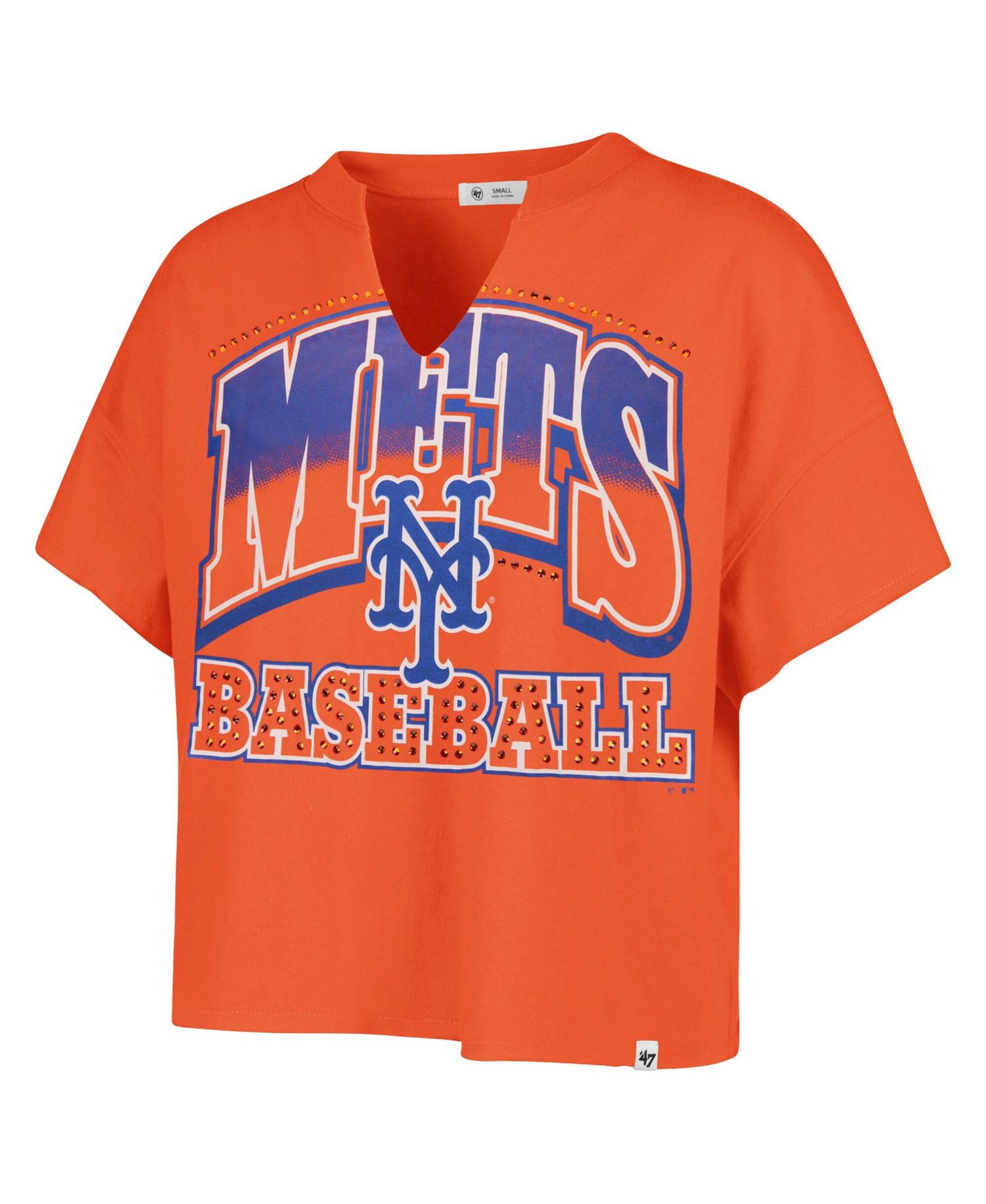 Women's Orange New York Mets Plus Size Win Big Oversized Notch-Neck T-Shirt