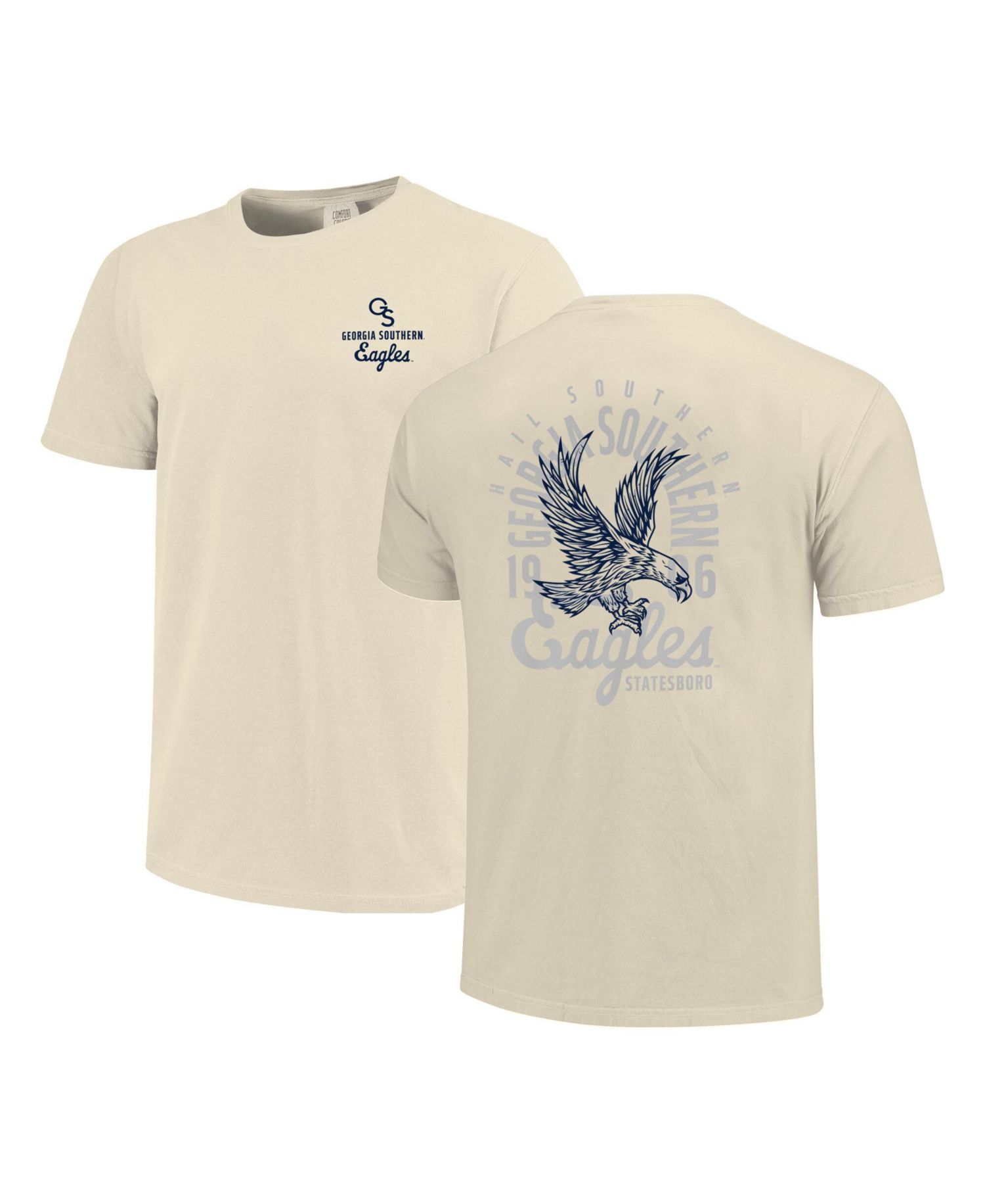 Men's Cream Georgia Southern Eagles Comfort Colors Mascot Overlay T-Shirt