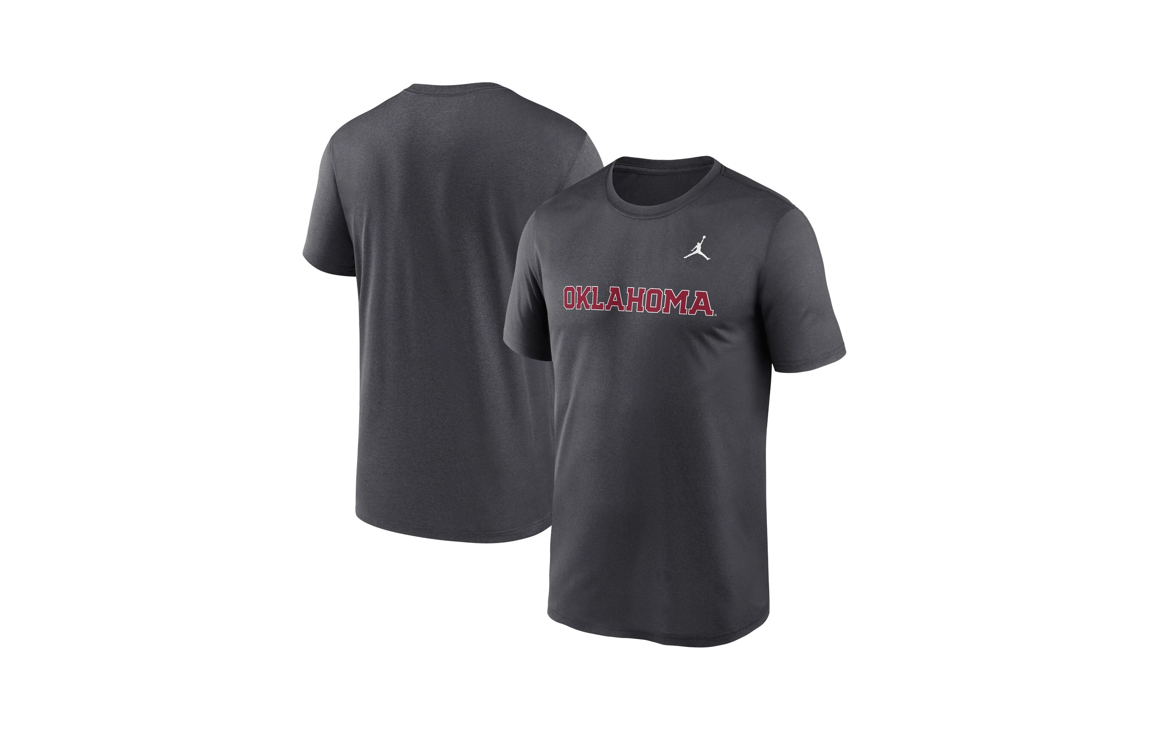 Jordan Men's Anthracite Oklahoma Sooners Primetime Legend Wordmark T-Shirt