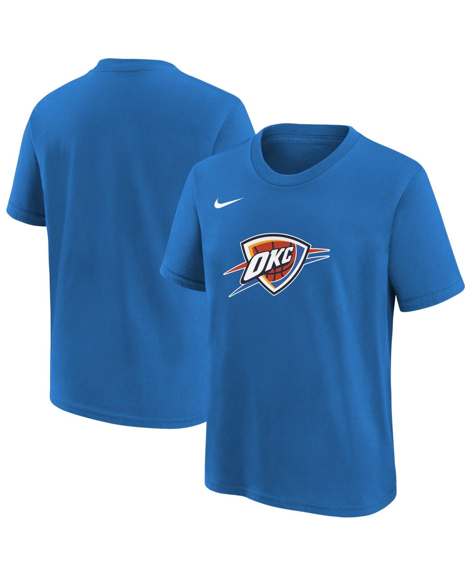 Big Boys and Girls Blue Oklahoma City Thunder Team Essential Logo T-Shirt
