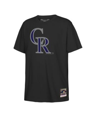 Big Boys and Girls Black Colorado Rockies Retro Logo T-Shirt