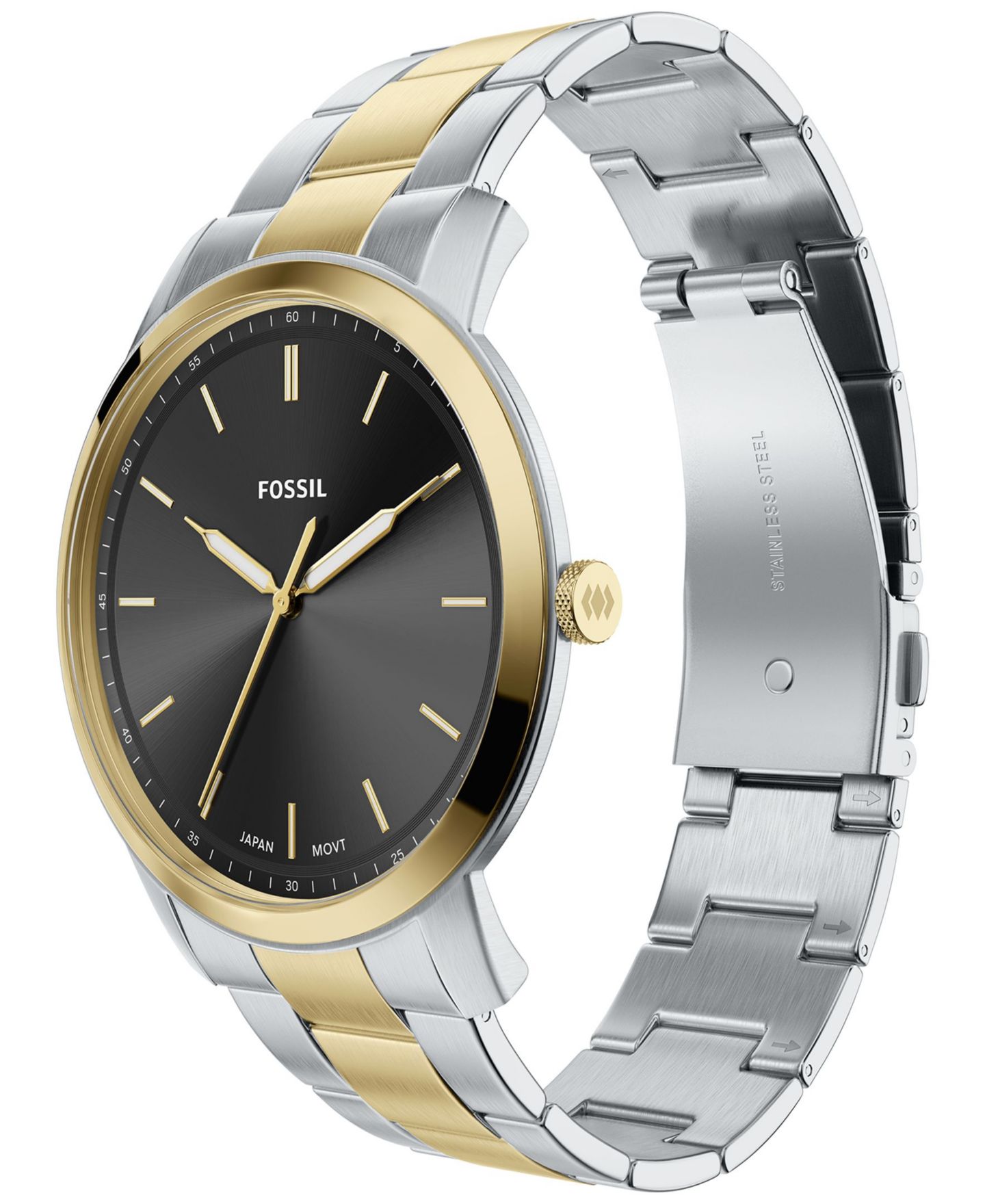 Мужские часы Fossil Minimalist Three-Hand Two-Tone Stainless Steel Watch 44mm — фото 4
