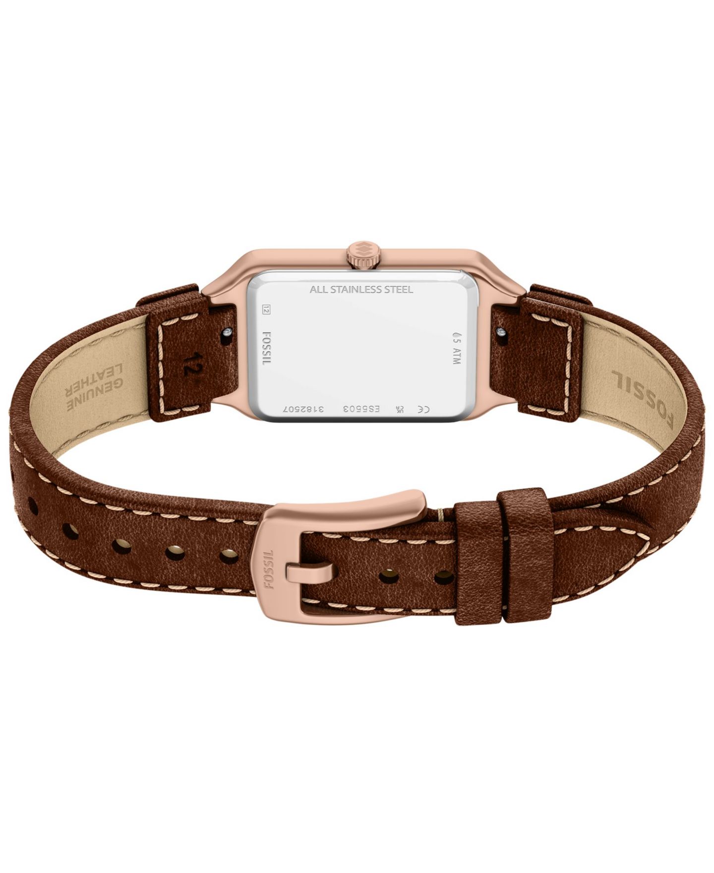Женские часы Fossil Raquel Three-Hand Date Brown Leather Watch 23mm — фото 3