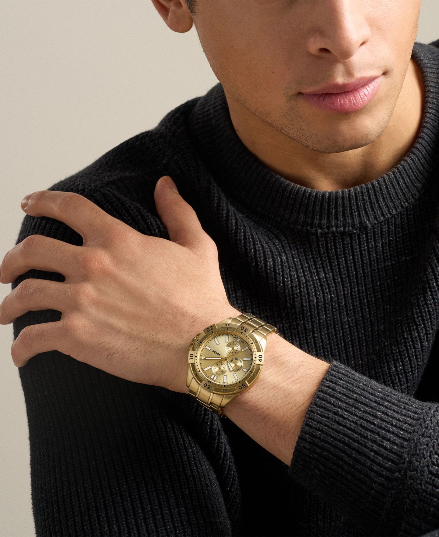 Мужские часы Fossil Garrett Multi-Function Gold-Tone Stainless Steel Watch 44mm — фото 6